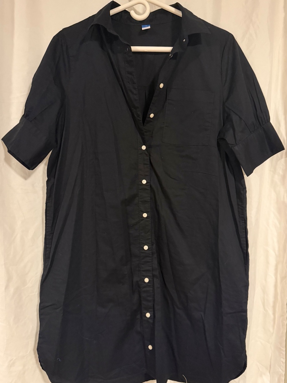 Old Navy Black Button-Front Shirt Dress